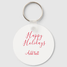 ハッピーホリデークリスマスレッド書道シンプルmi キーホルダー