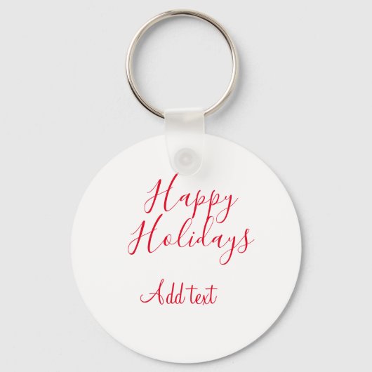 ハッピーホリデークリスマスレッド書道シンプルmi キーホルダー (正面)