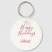 ハッピーホリデークリスマスレッド書道シンプルmi キーホルダー (裏面)