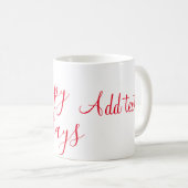ハッピーホリデークリスマスレッド書道シンプルmi コーヒーマグカップ (正面右)