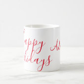 ハッピーホリデークリスマスレッド書道シンプルmi コーヒーマグカップ (中央)