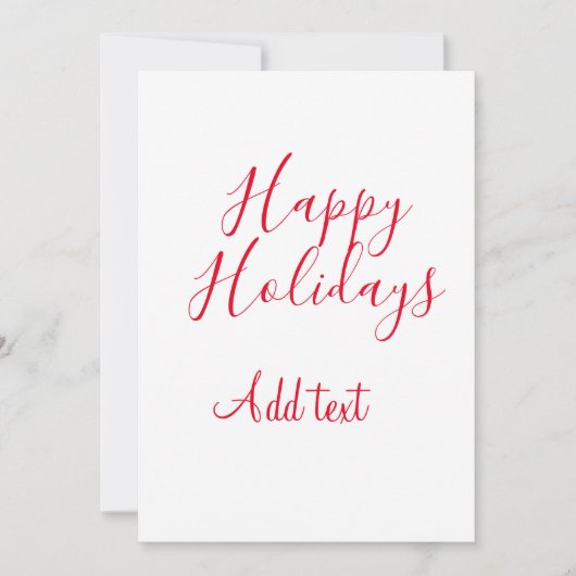 ハッピーホリデークリスマスレッド書道シンプルmi シーズンカード (正面)