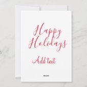 ハッピーホリデークリスマスレッド書道シンプルmi シーズンカード (裏面)