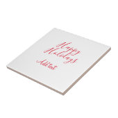 ハッピーホリデークリスマスレッド書道シンプルmi タイル (側面)