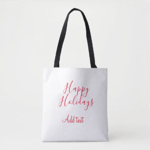 ハッピーホリデークリスマスレッド書道シンプルmi トートバッグ