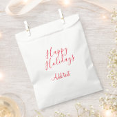 ハッピーホリデークリスマスレッド書道シンプルmi フェイバーバッグ (クリップ留めされた状態)