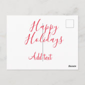 ハッピーホリデークリスマスレッド書道シンプルmi ポストカード (裏面)