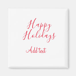 ハッピーホリデークリスマスレッド書道シンプルmi マグネット