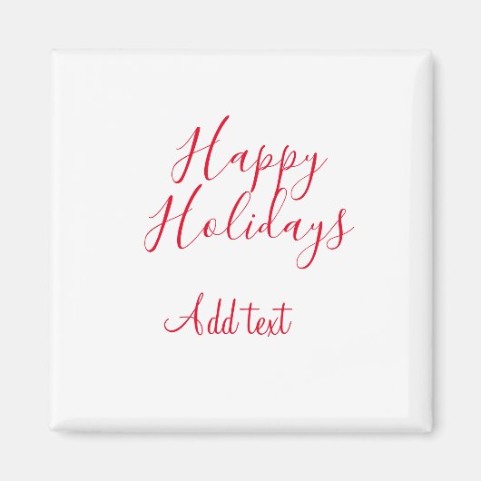 ハッピーホリデークリスマスレッド書道シンプルmi マグネット (正面)