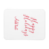 ハッピーホリデークリスマスレッド書道シンプルmi マグネット (横)