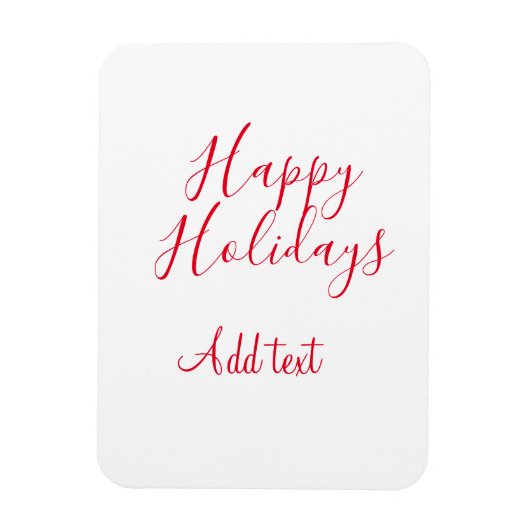 ハッピーホリデークリスマスレッド書道シンプルmi マグネット (縦)