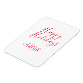 ハッピーホリデークリスマスレッド書道シンプルmi マグネット (左側)