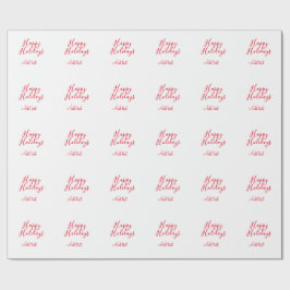 ハッピーホリデークリスマスレッド書道シンプルmi ラッピングペーパー