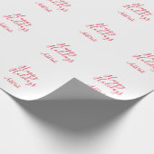 ハッピーホリデークリスマスレッド書道シンプルmi ラッピングペーパー (角)