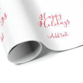 ハッピーホリデークリスマスレッド書道シンプルmi ラッピングペーパー (ロールコーナー)