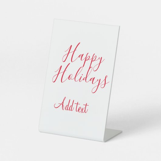 ハッピーホリデークリスマスレッド書道シンプルmi 台座サイン (正面)