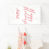 ハッピーホリデークリスマスレッド書道シンプルmi 横断幕 (インサイチュ)