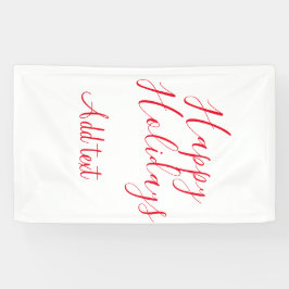 ハッピーホリデークリスマスレッド書道シンプルmi 横断幕