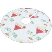 ハッピーホリデークリスマス・カクテル ブラッシュドポリエステルツリースカート (アングル)