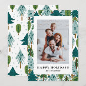 ハッピーホリデーグリーティングフォトカード（ツリー付） (正面/裏面)