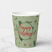 ハッピーホリデーグリーン 紙コップ (正面)