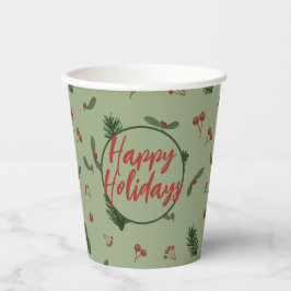 ハッピーホリデーグリーン 紙コップ