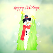 ハッピーホリデーコマーシャル雪だるまラージ ウィンドウサイン (シート3)