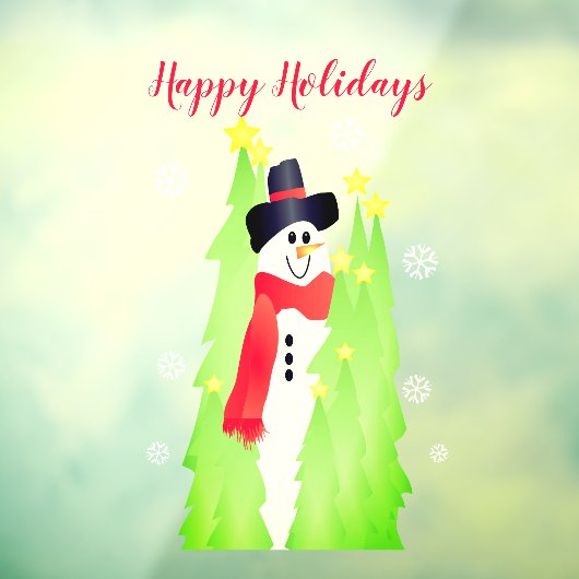 ハッピーホリデーコマーシャル雪だるまラージ ウィンドウサイン (シート3)