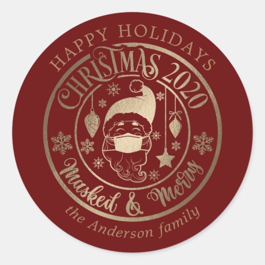 ハッピーホリデーサンタクロース大流行病 ラウンドシール (正面)