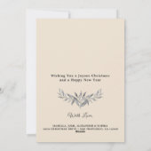 ハッピーホリデーシルバーグレイ葉リース写真 シーズンカード (裏面)