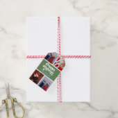 ハッピーホリデーシンプルおもしろいレトロタイポグラフィ写真 ギフトタグ (より糸付き)