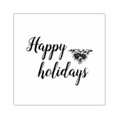 ハッピーホリデーシンプルエレガントスクリプト ラバースタンプ (インプリント)