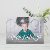 ハッピーホリデーシンプルクラシック写真 シーズンカード (スタンド正面)