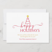 ハッピーホリデーシンプルズツリー企業のビジネスロゴ シーズンカード (正面)