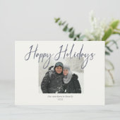 ハッピーホリデーシンプルズフォトネイビーセージ シーズンカード (スタンド正面)