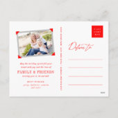 ハッピーホリデーシンプルズブラシスクリプトモダン写真 シーズンポストカード (裏面)