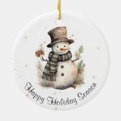 ハッピーホリデーシーズンペルソナライズ可能クリスマスオーナメント セラミックオーナメント (裏面)