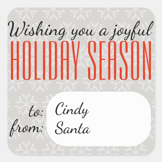 ハッピーホリデーシーズン – ホリデーズフォルダイ スクエアシール (正面)