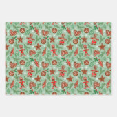 ハッピーホリデージンジャークッキー&ファミリー ラッピングペーパーシート (正面2)