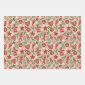 ハッピーホリデージンジャークッキー&ファミリー ラッピングペーパーシート (正面)