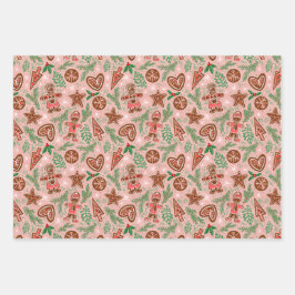 ハッピーホリデージンジャークッキー&ファミリー ラッピングペーパーシート