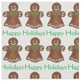 ハッピーホリデージンジャーブレッドクッキークリスマストリートメント ファブリック
