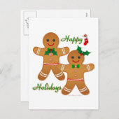 ハッピーホリデージンジャーブレッドマンボーイガール シーズンポストカード (正面/裏面)