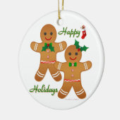 ハッピーホリデージンジャーブレッドマンボーイガール セラミックオーナメント (左)
