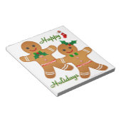 ハッピーホリデージンジャーブレッドマンボーイガール ノートパッド (アングル)