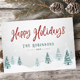 ハッピーホリデースタイリッシュズ素朴カントリーウィンターツリーズ シーズンカード
