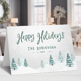 ハッピーホリデースタイリッシュズ素朴カントリーウィンターツリーズ シーズンカード
