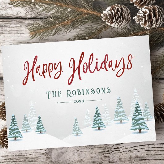 ハッピーホリデースタイリッシュズ素朴カントリーウィンターツリーズ シーズンカード