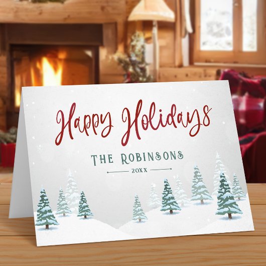 ハッピーホリデースタイリッシュズ素朴カントリーウィンターツリーズ シーズンカード