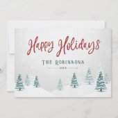 ハッピーホリデースタイリッシュズ素朴カントリーウィンターツリーズ シーズンカード (正面)